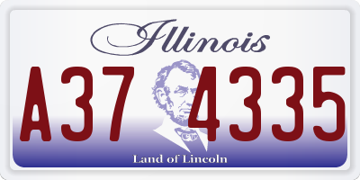 IL license plate A374335