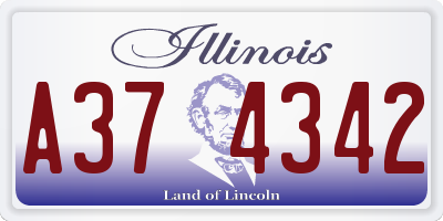 IL license plate A374342