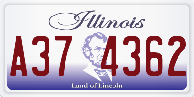 IL license plate A374362