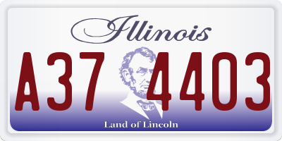 IL license plate A374403