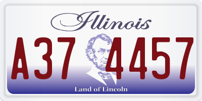 IL license plate A374457
