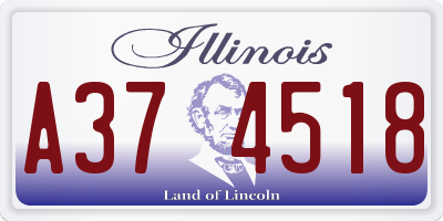 IL license plate A374518