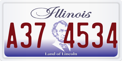 IL license plate A374534