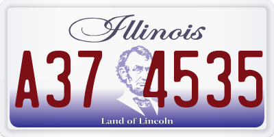 IL license plate A374535