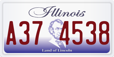 IL license plate A374538