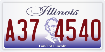 IL license plate A374540