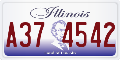 IL license plate A374542