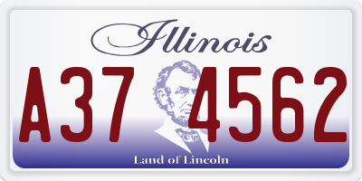 IL license plate A374562