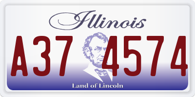 IL license plate A374574