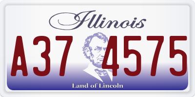 IL license plate A374575