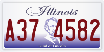 IL license plate A374582