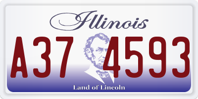 IL license plate A374593