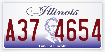 IL license plate A374654
