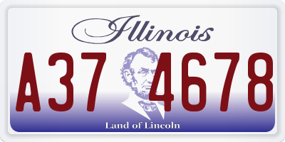 IL license plate A374678