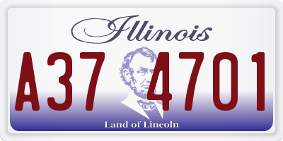 IL license plate A374701