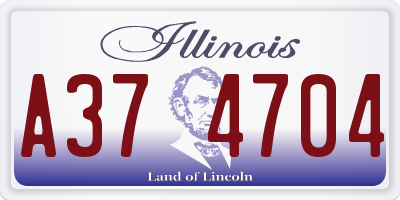 IL license plate A374704