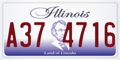 IL license plate A374716