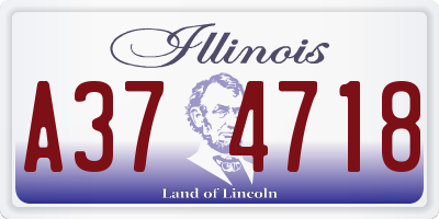IL license plate A374718