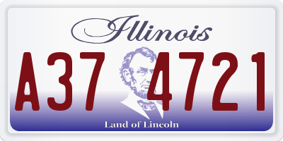 IL license plate A374721