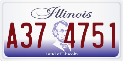 IL license plate A374751