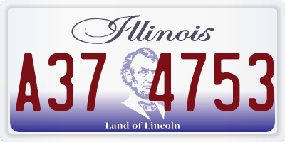 IL license plate A374753