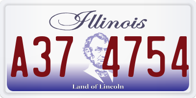 IL license plate A374754