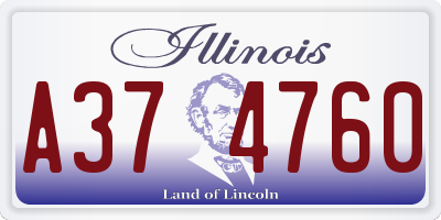 IL license plate A374760