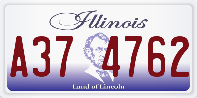 IL license plate A374762