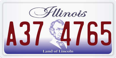 IL license plate A374765