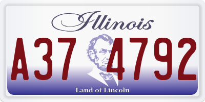IL license plate A374792