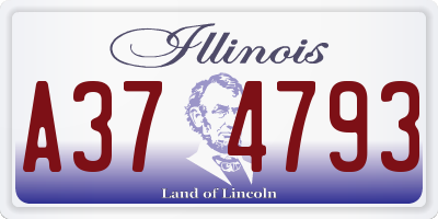 IL license plate A374793