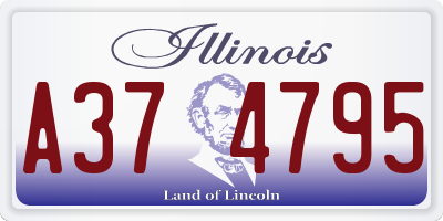 IL license plate A374795