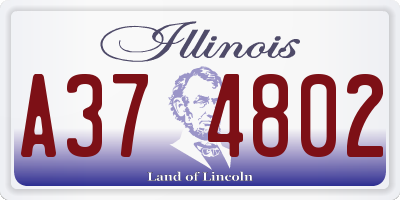 IL license plate A374802