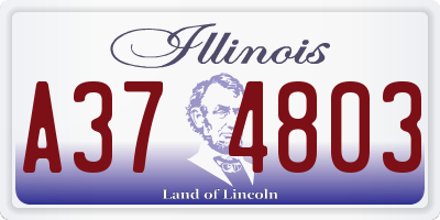 IL license plate A374803