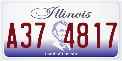 IL license plate A374817