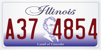 IL license plate A374854