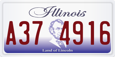 IL license plate A374916