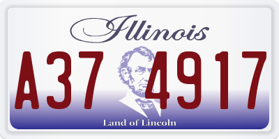 IL license plate A374917