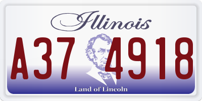 IL license plate A374918