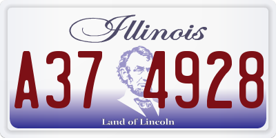 IL license plate A374928