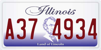 IL license plate A374934