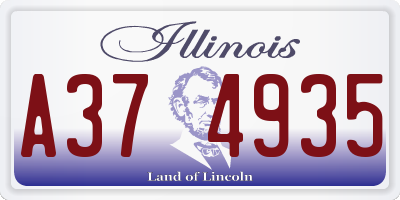 IL license plate A374935