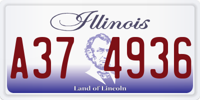 IL license plate A374936