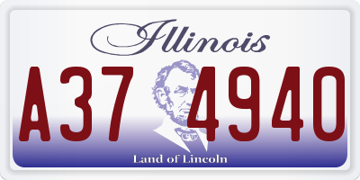 IL license plate A374940