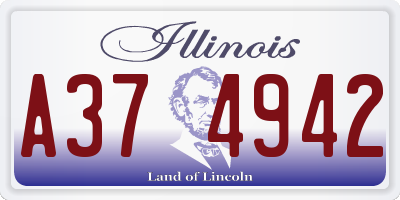 IL license plate A374942