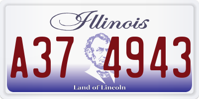 IL license plate A374943