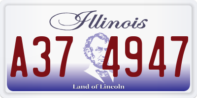 IL license plate A374947