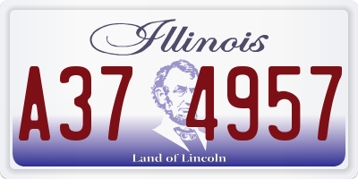 IL license plate A374957
