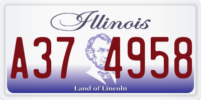 IL license plate A374958