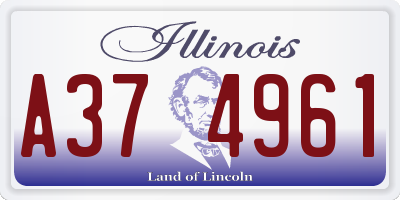 IL license plate A374961